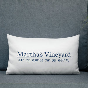 Martha's Vineyard Coordinates Throw Pillow