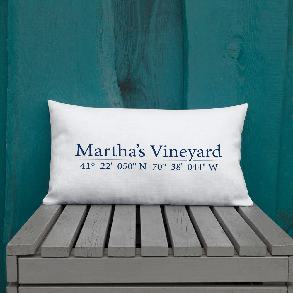 Martha&#39;s Vineyard Coordinates Throw Pillow