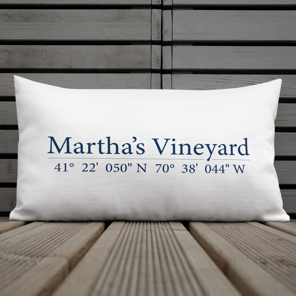 Martha's Vineyard Coordinates Throw Pillow